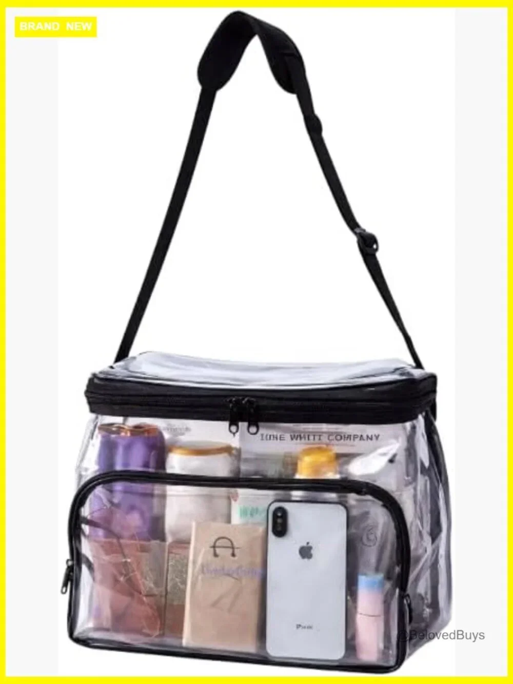 Clear Stadium Approved Crossbody Bag Transparent Tote PVC Travel Security